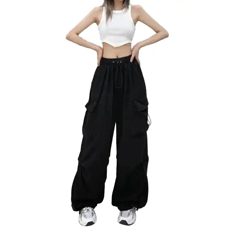 Tooling Pants | Women's Retro Wide-Leg Straight Beam Casual Trousers Dropified
