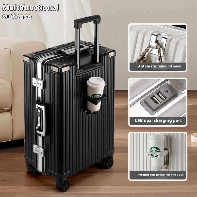 Aluminium Frame Trolley Suitcase – Large‑Capacity Luggage with Combination Lock
