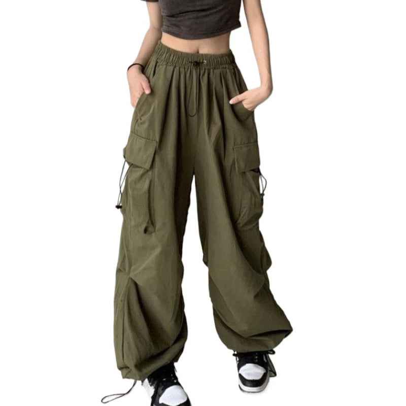 Women’s Retro Wide‑Leg Pants – Casual Straight‑Leg Tooling Trousers