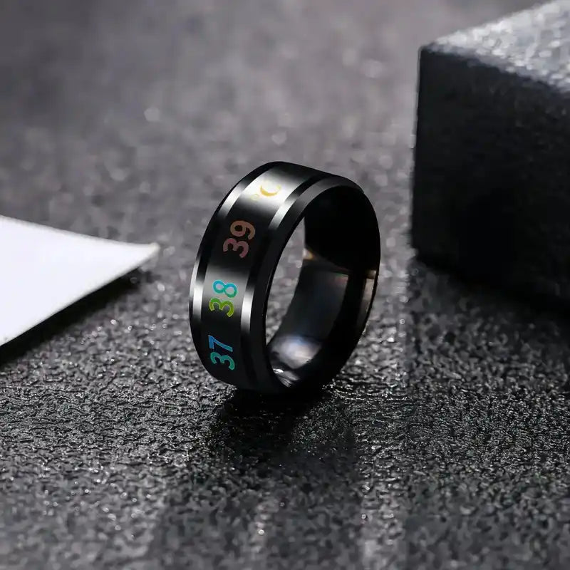 Temperature Ring Titanium Steel Mood Emotion Feeling Intelligent Temperature Sensitive Ring for Women Men Waterproof Jewelry Lifestyle Travel Trading