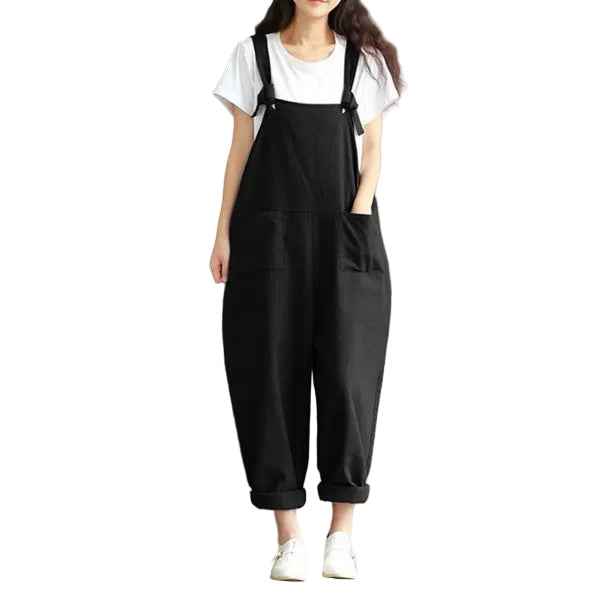 Women’s Oversized Dungarees – Cotton‑Linen Jumpsuit