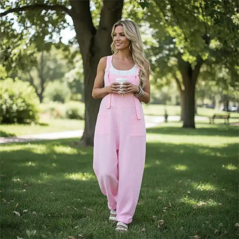 Women Harem Dungarees | Loose Cotton‑Linen Bib Jumpsuit S‑XL Dropified