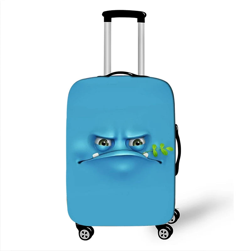 Funny Expression Luggage Covers | Elastic Suitcase Protector (S–XL)