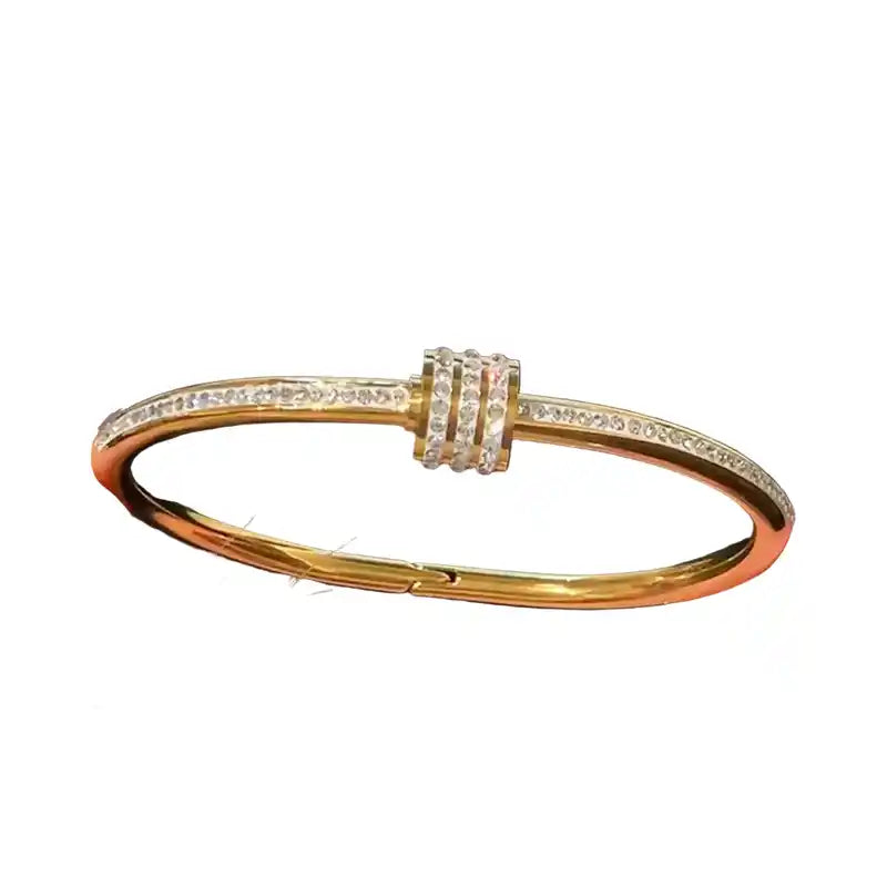 Titanium Steel Bracelet | Roman Design Punk Bangle for Men & Women Dropified