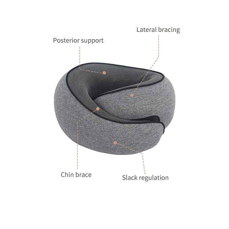 Memory Foam Travel Neck Pillow – Portable Comfort for Airplane & Car