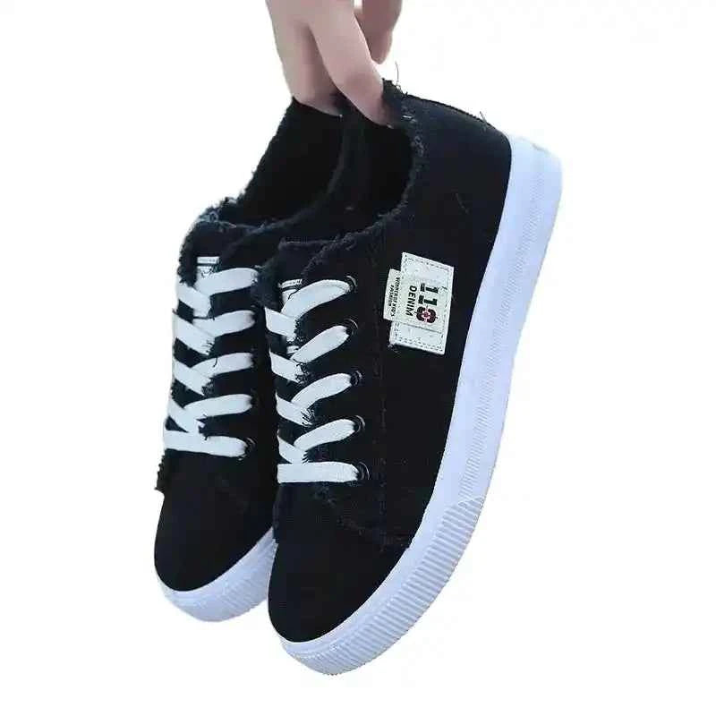 Women Canvas Sneaker | Low-Top Denim Lace-Up Board Shoes - Lifestyle Travel Trading