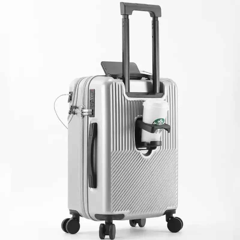Suitcase with Cup Holder and USB | Lightweight PC Business - Lifestyle Travel Trading