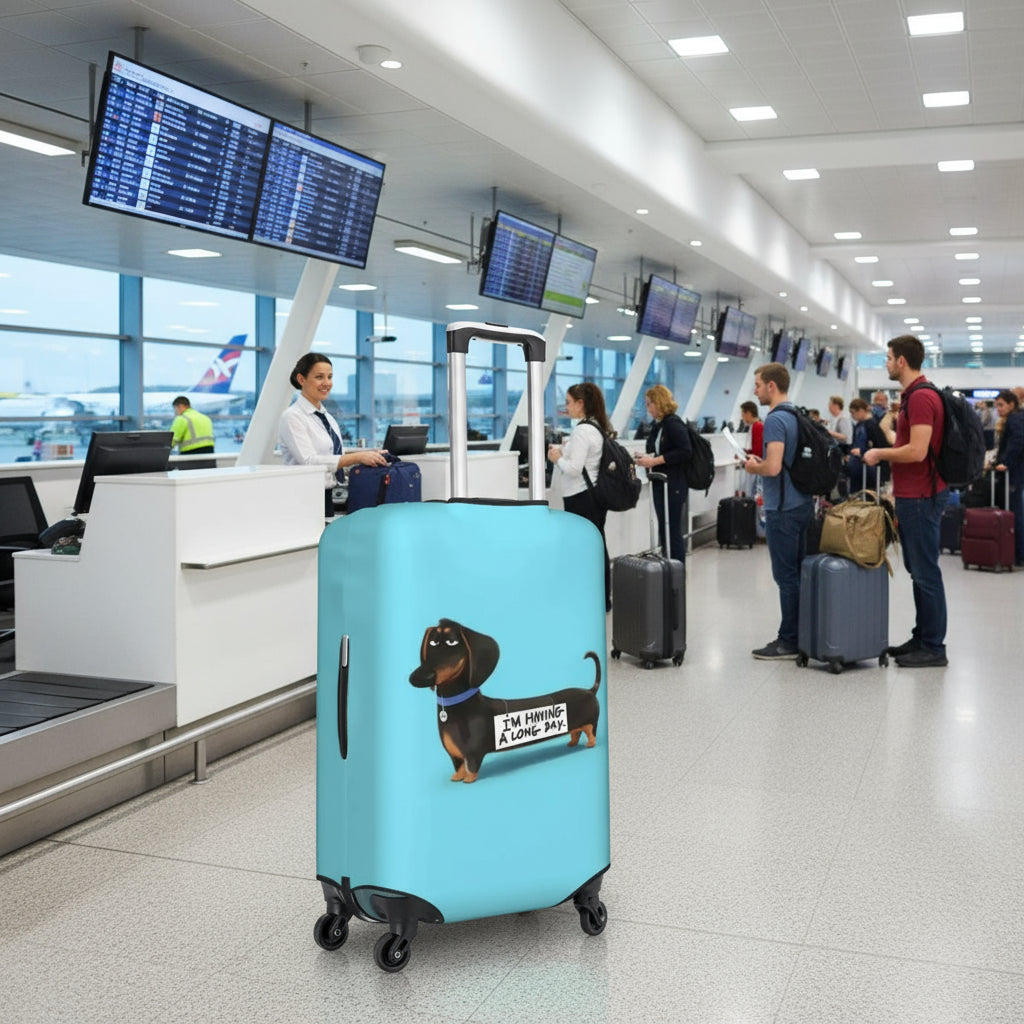 Dachshund Print Luggage Covers | Elastic Protective Suitcase Cover