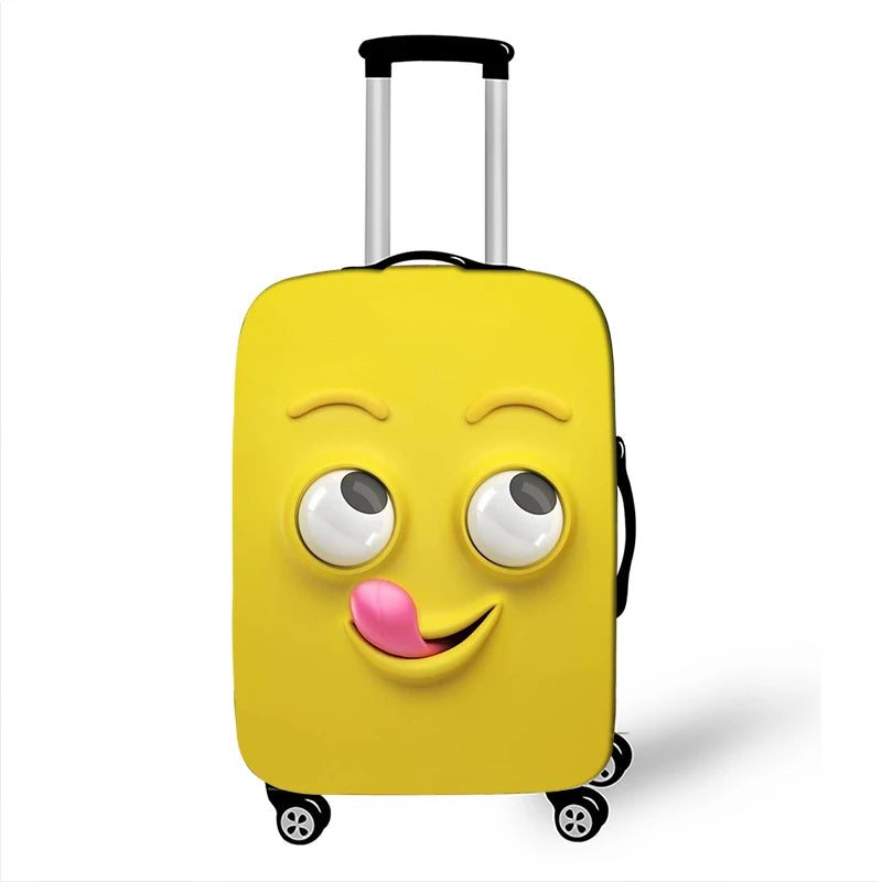 Funny Expression Luggage Covers | Elastic Suitcase Protector (S–XL)