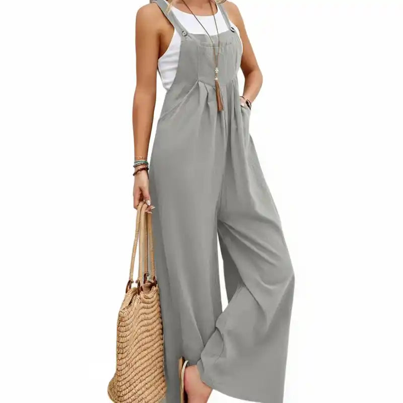 Women Loose Fit Overalls | Wide-Leg Baggy Bib Jumpsuit Dropified