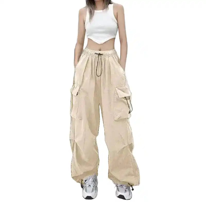 Tooling Pants | Women's Retro Wide-Leg Straight Beam Casual Trousers Dropified
