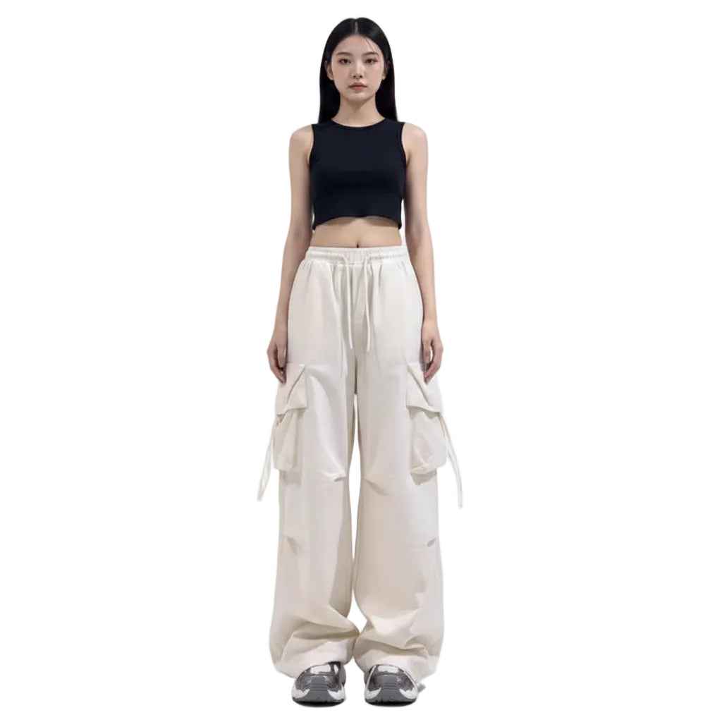 Women’s Retro Wide‑Leg Pants – Casual Straight‑Leg Tooling Trousers