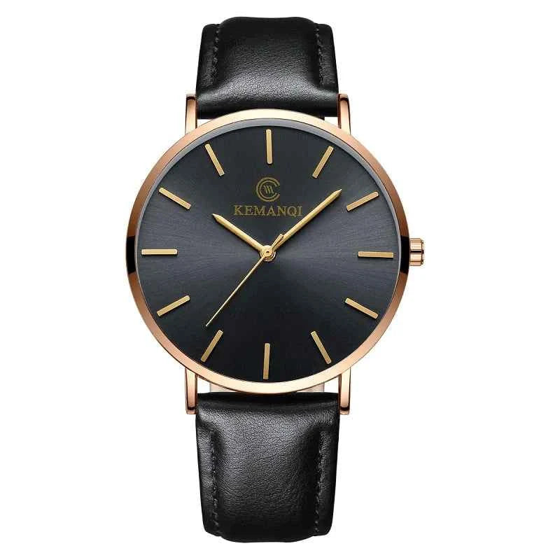 Luxury Business Men’s Watch – Ultra‑Thin Gold Quartz