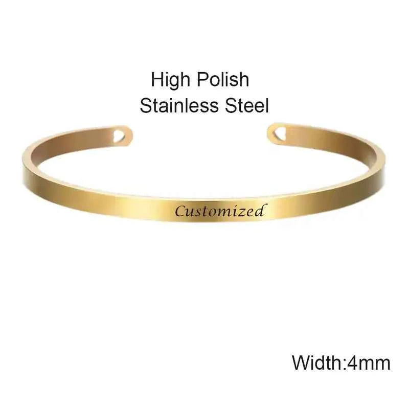 Custom Engraved Name Bracelet – Personalised Cuff