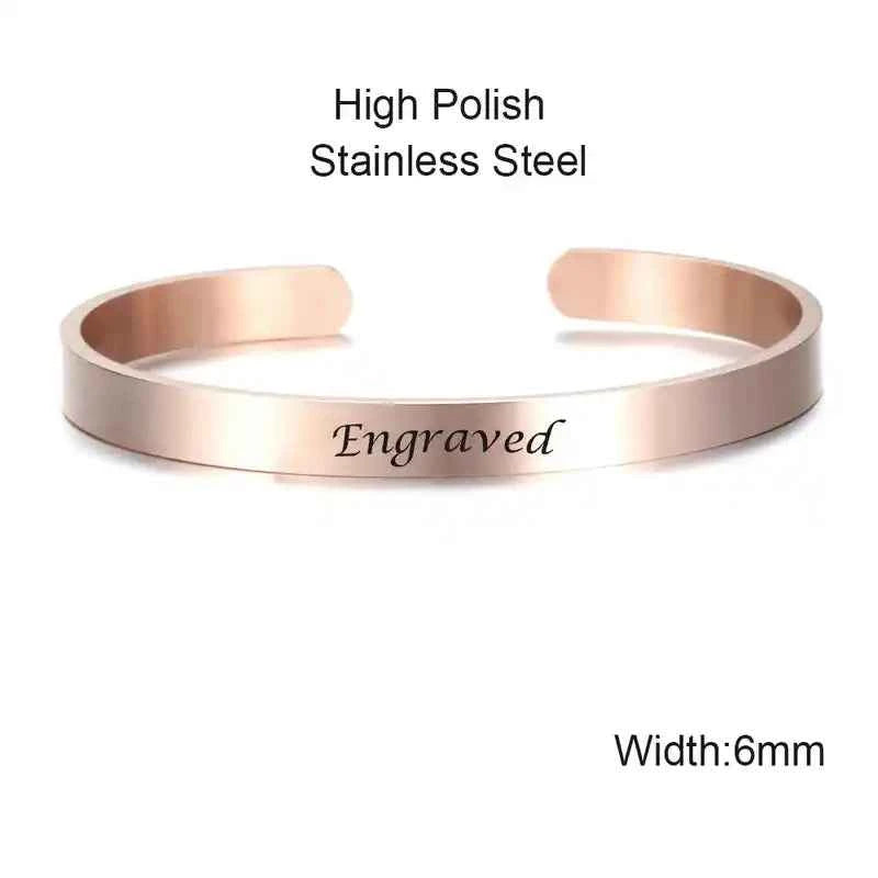Custom Engraved Name Bracelet – Personalised Cuff