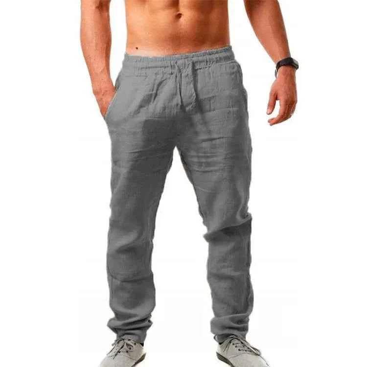 Men's Cotton Linen Drawstring Sport Pants | Breathable Comfort