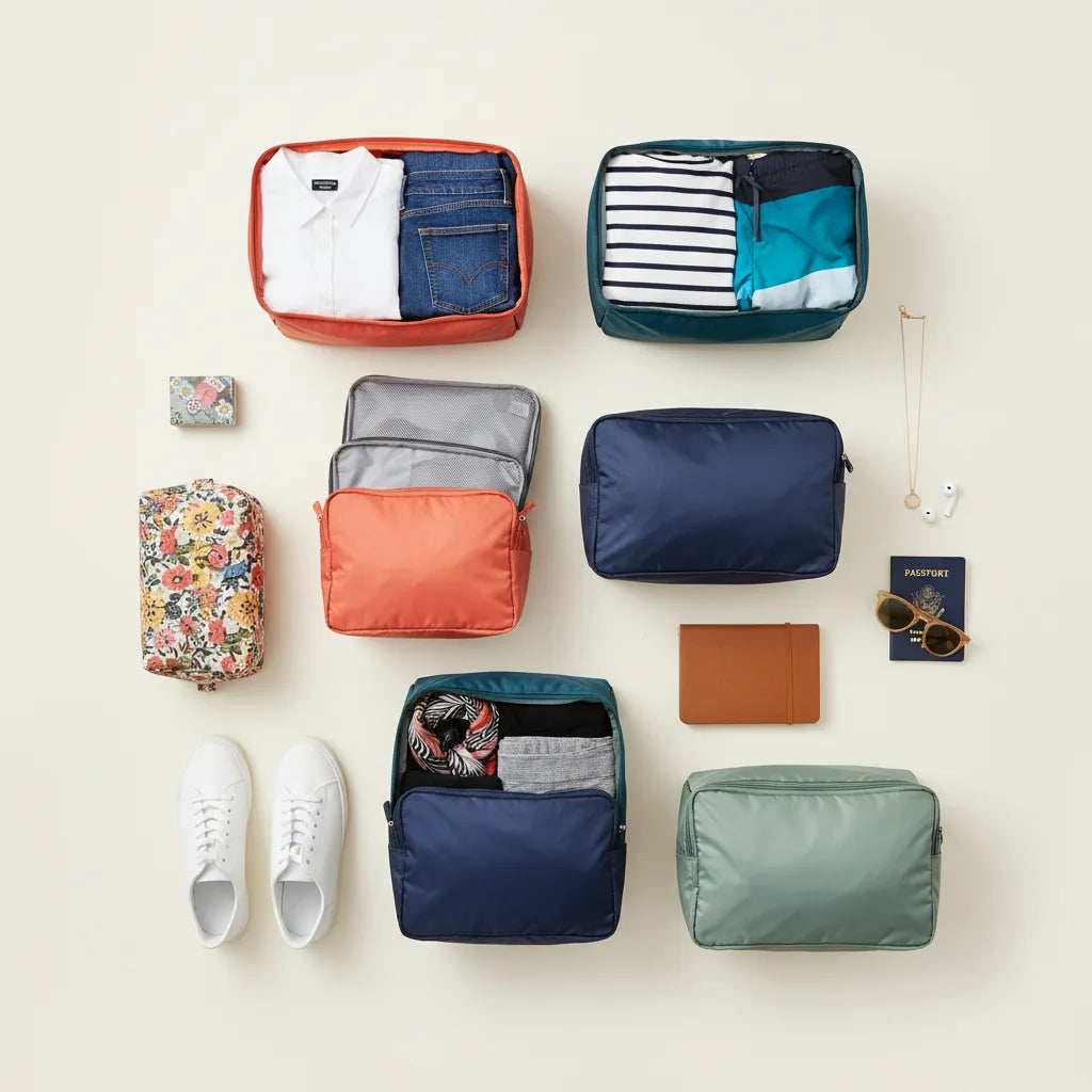 Travel Packing Cubes 4-Piece Set – Lightweight Compression Organiser | 4 Colours
