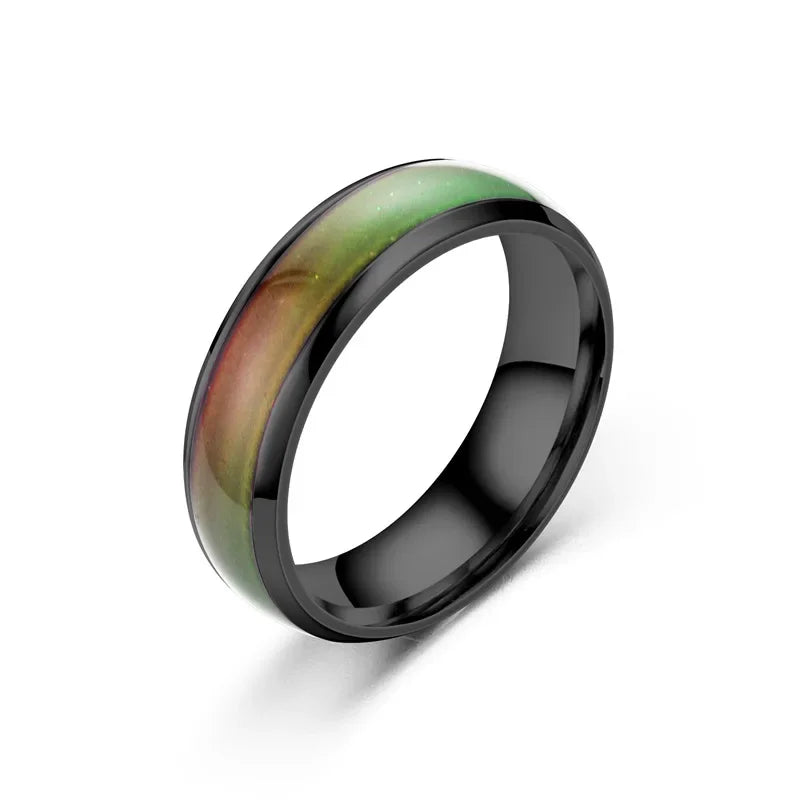 6 mm Colour‑Changing Stainless Steel Ring – Temperature Mood Band