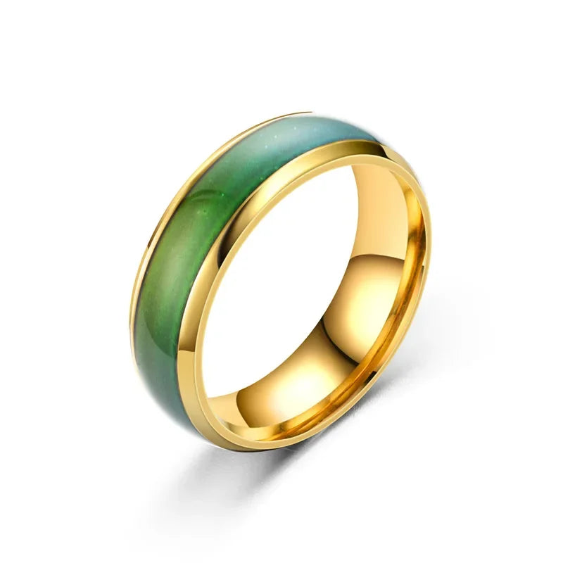 6 mm Colour‑Changing Stainless Steel Ring – Temperature Mood Band