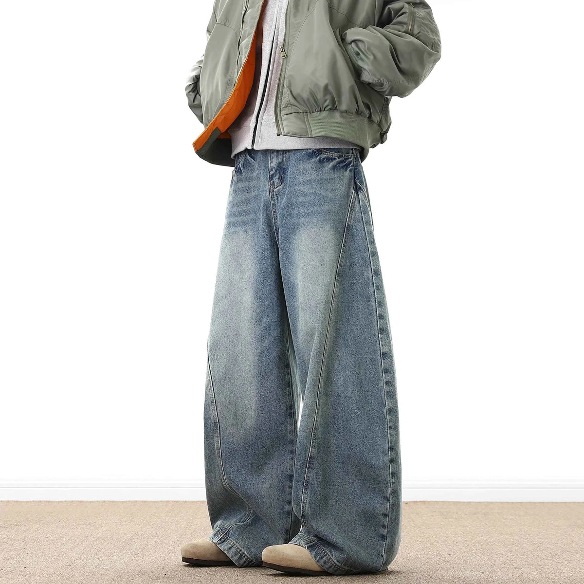 Men’s Wide‑Leg Denim Pants – Baggy Streetwear Jeans
