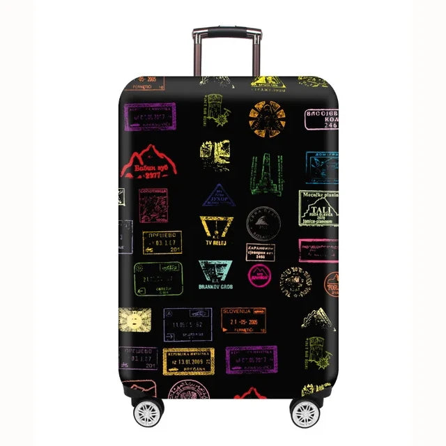 Map & Travel luggage cover – Travel Icons design