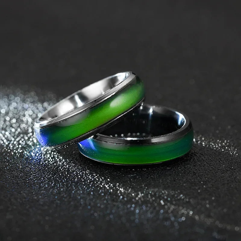 6 mm Colour‑Changing Stainless Steel Ring – Temperature Mood Band