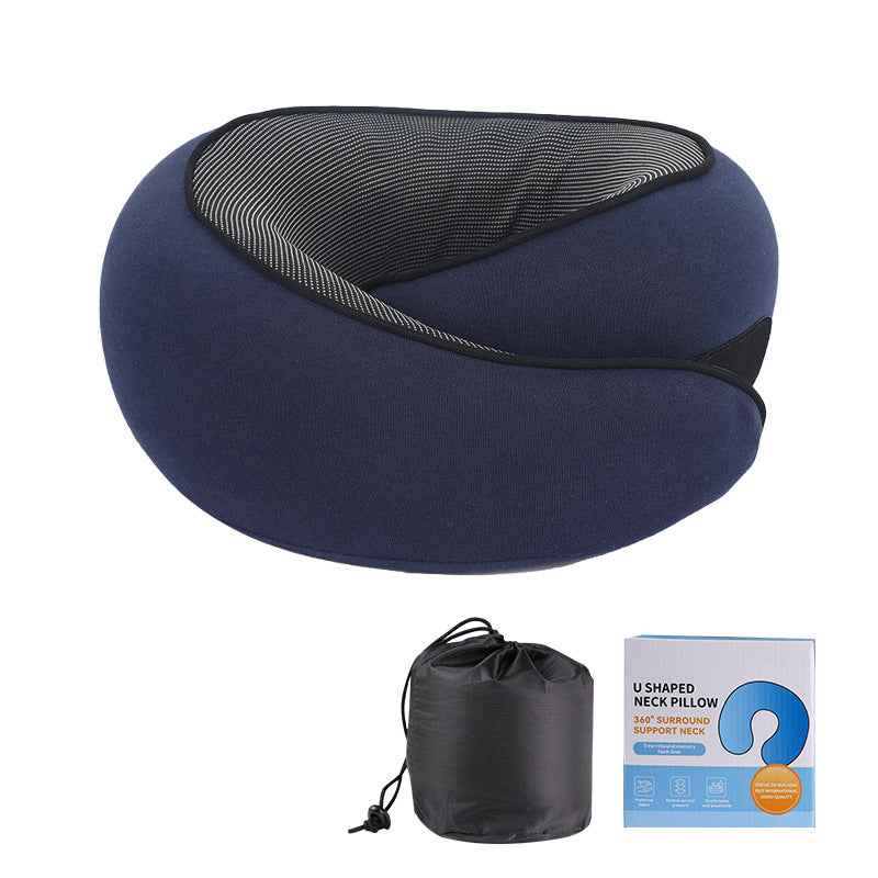 Memory Foam Travel Neck Pillow – Portable Comfort for Airplane & Car