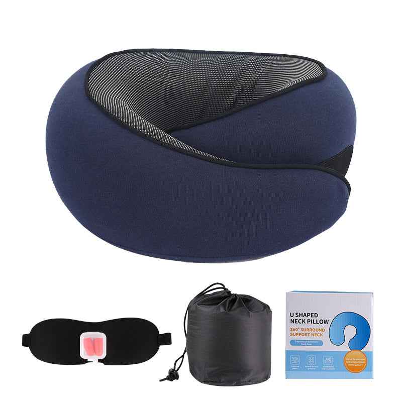 Memory Foam Travel Neck Pillow – Portable Comfort for Airplane & Car