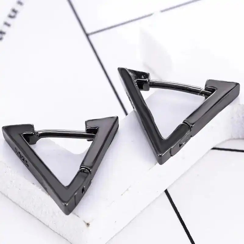 Punk Earrings | Black Stainless Steel Studs for Men and Women Dropified