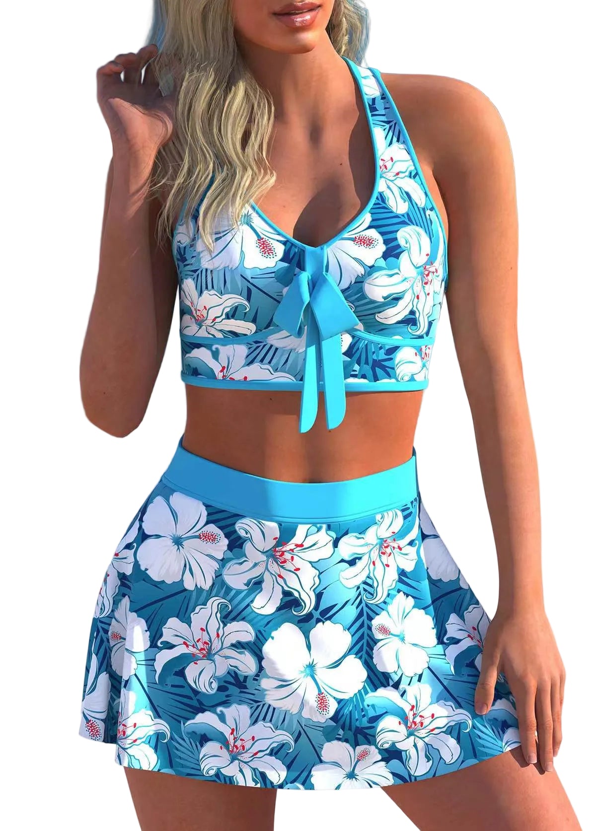 Split Swimwear Skirt – Conservative Printed Swim Bottom