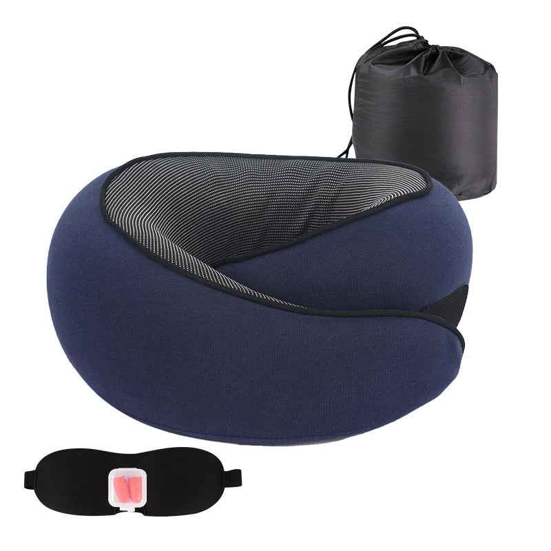 Memory Foam Travel Neck Pillow – Portable Comfort for Airplane & Car