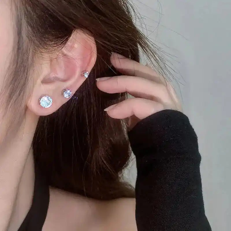 Non Piercing Earrings | Crystal Magnetic Clip-On Studs for Men & Women Dropified