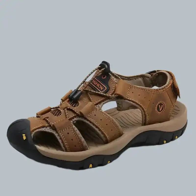 Brown leather sandal for travel accessories lifestyle and summer comfort review