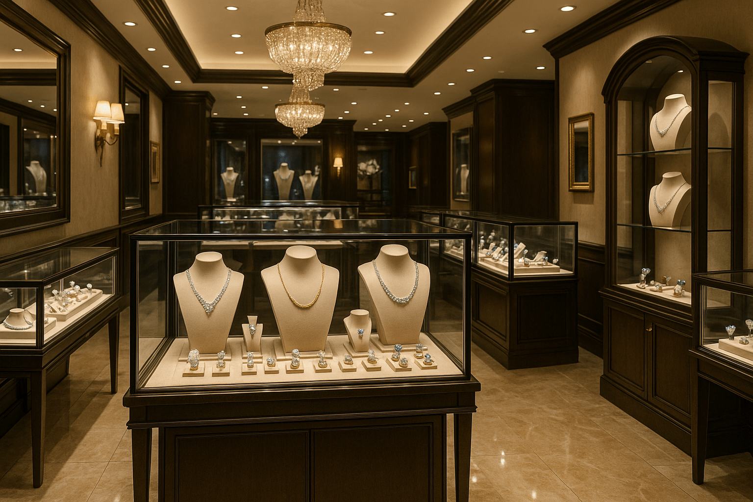 inside a luxury jewellery store