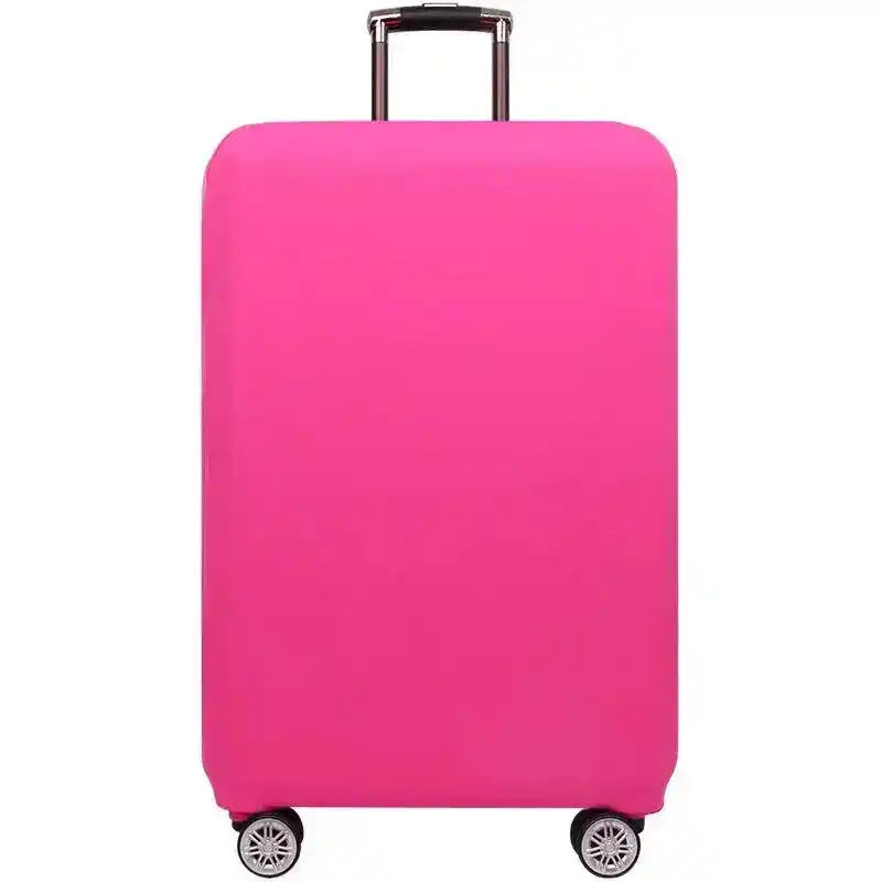 Pink suitcase with wheels and retractable handle from Thick Elastic Single Colour Luggage Covers, ideal for lifestyle travel trading and spacious PC luggage