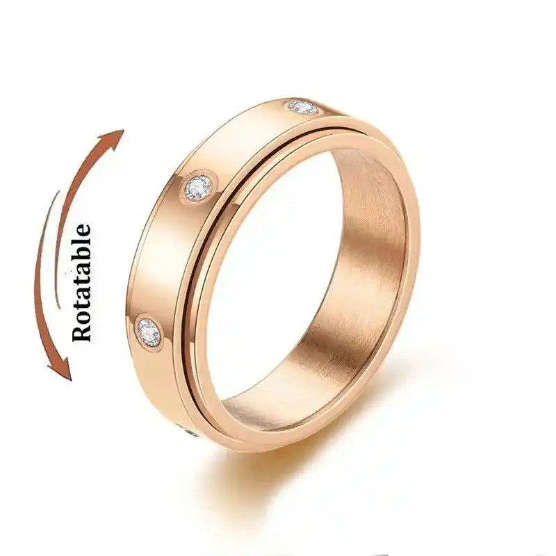 Anti Stress Anxiety Fidget Spinner Couple Rings Rotate Freely Jewelry for Men Women Stainless Steel Knuckle Ring Wedding Bague Lifestyle Travel Trading