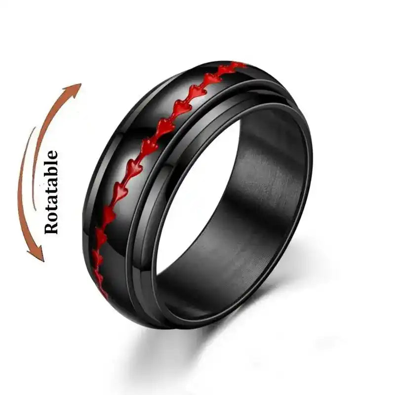 Anti Stress Anxiety Fidget Spinner Couple Rings Rotate Freely Jewelry for Men Women Stainless Steel Knuckle Ring Wedding Bague Lifestyle Travel Trading