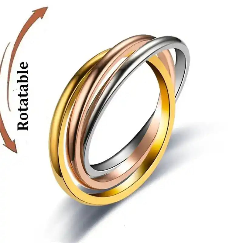 Anti Stress Anxiety Fidget Spinner Couple Rings Rotate Freely Jewelry for Men Women Stainless Steel Knuckle Ring Wedding Bague Lifestyle Travel Trading