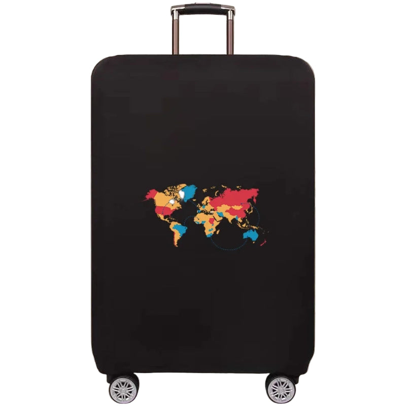Global Design Luggage Covers | Elastic World Map Protector (S–XL)