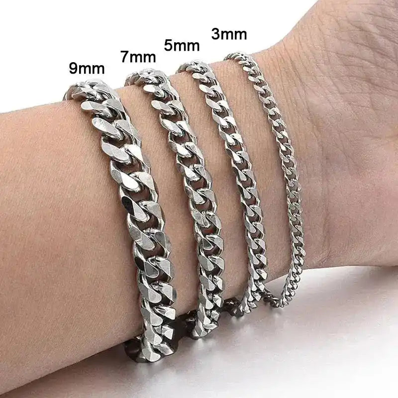 Cuban Chain Bracelet | Stainless Steel Link Wristband for Men & Women Dropified