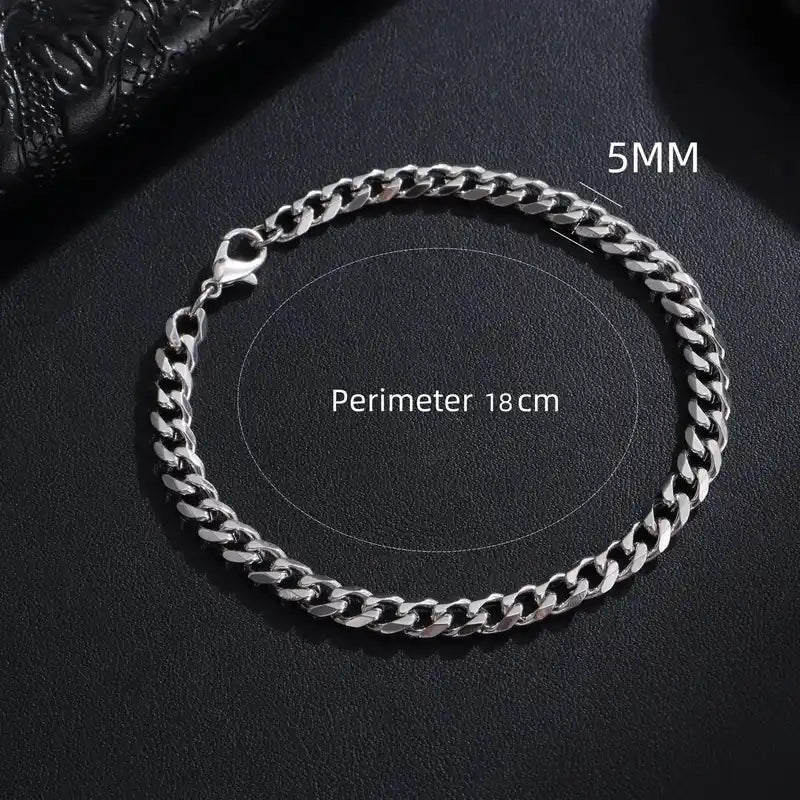 Cuban Chain Bracelet | Stainless Steel Link Wristband for Men & Women Dropified