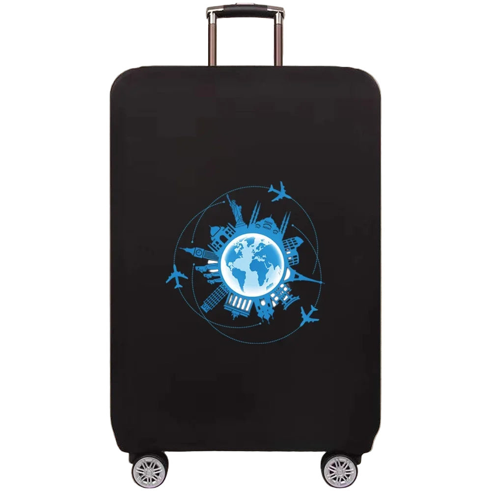 Global Design Luggage Covers | Elastic World Map Protector (S–XL)