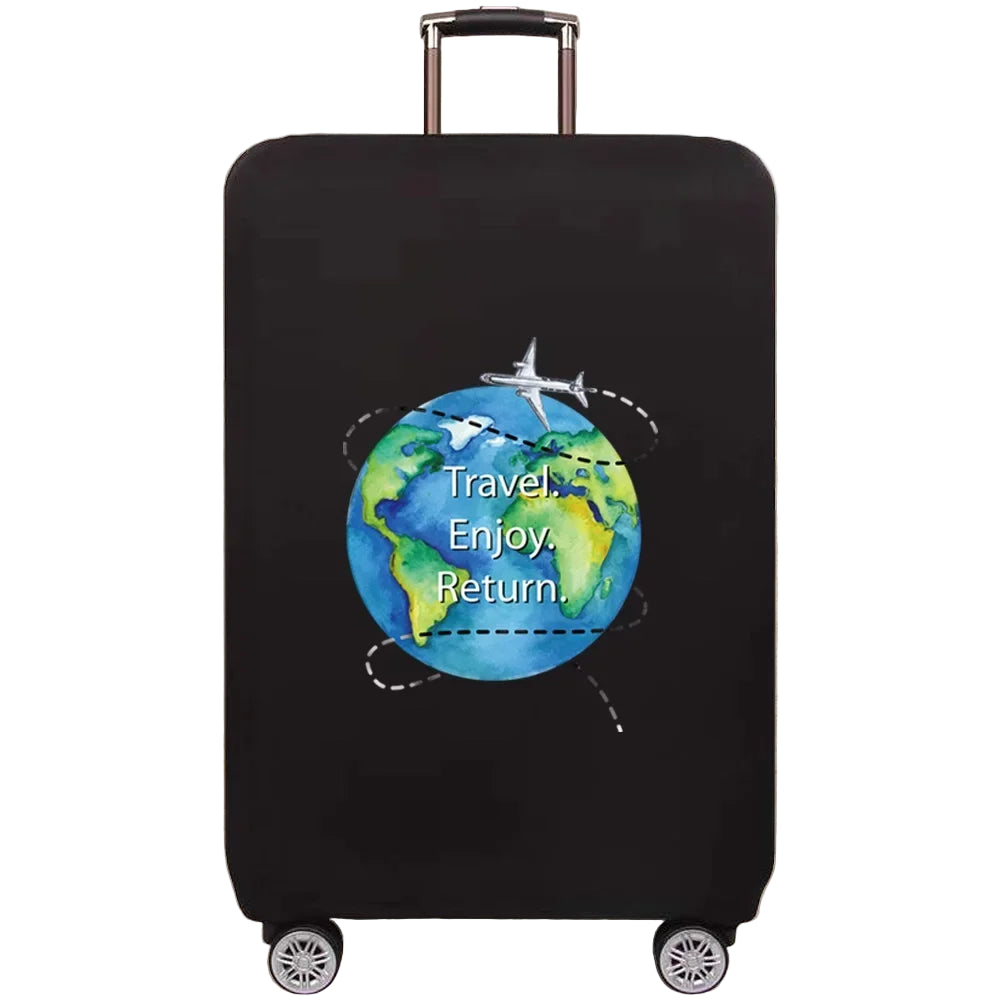 Global Design Luggage Covers | Elastic World Map Protector (S–XL)