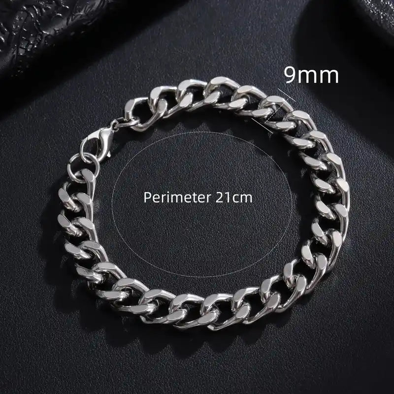 Cuban Chain Bracelet | Stainless Steel Link Wristband for Men & Women Dropified