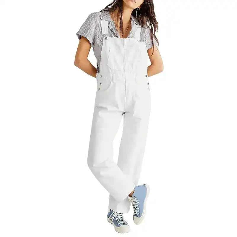 Women's Dungarees | Loose Vintage Wide-Leg Jumpsuit Pockets - Lifestyle Travel Trading