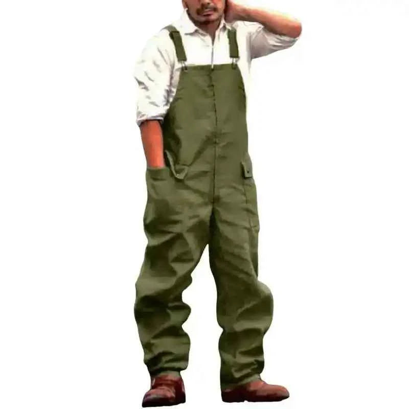 Men Denim Jumpsuit | Casual Retro Style Loose Fit Overalls