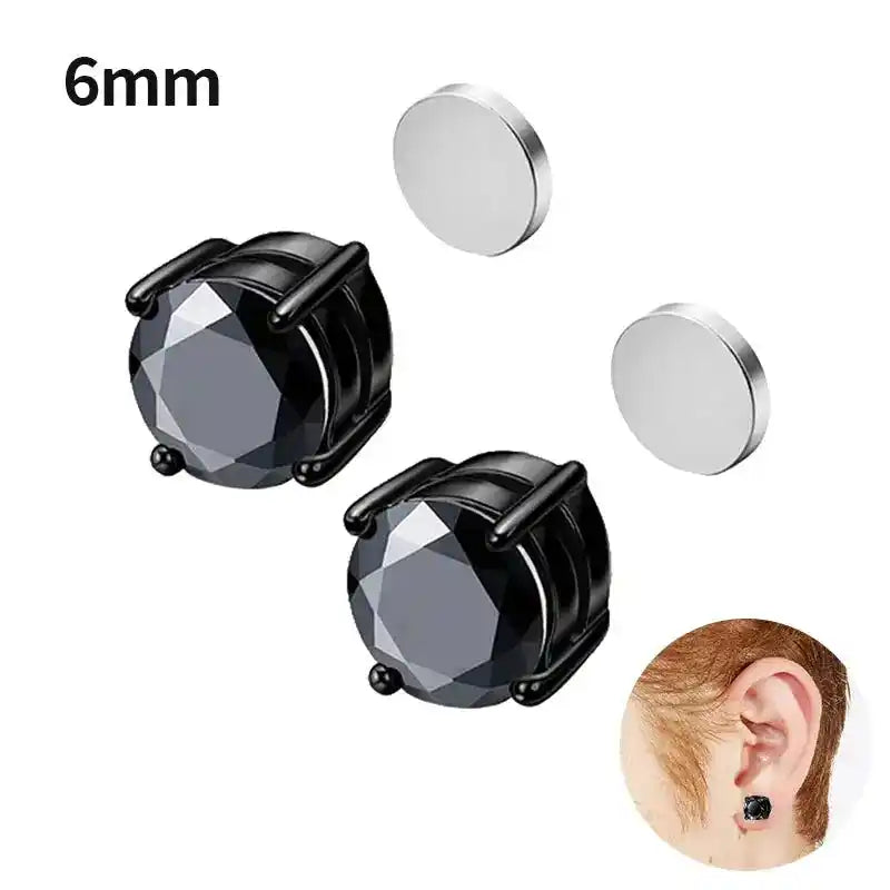 Non Piercing Earrings | Crystal Magnetic Clip-On Studs for Men & Women Dropified