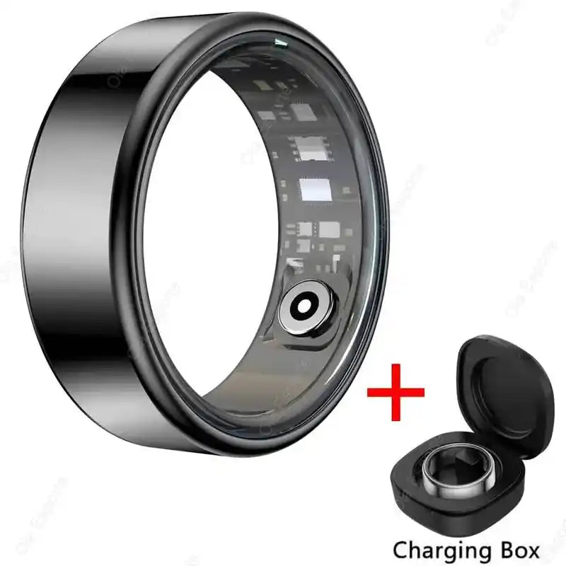 2025 New Smart Ring Men Women, Heart Rate and Blood Oxygen Monitor Smartring IP68 5ATM Waterproof, Multi-sport Mode Finger Ring Lifestyle Travel Trading