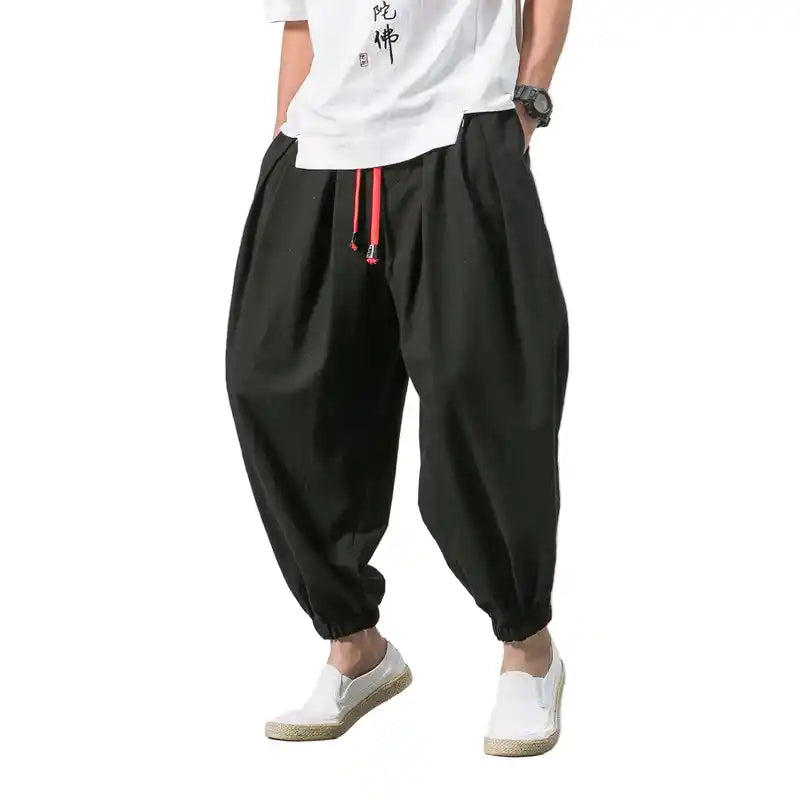 Men Loose Harem Pants | Chinese Linen Casual Oversize Trousers Dropified