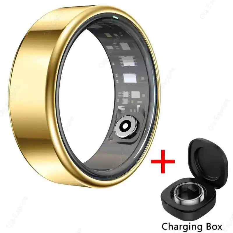 2025 New Smart Ring Men Women, Heart Rate and Blood Oxygen Monitor Smartring IP68 5ATM Waterproof, Multi-sport Mode Finger Ring Lifestyle Travel Trading